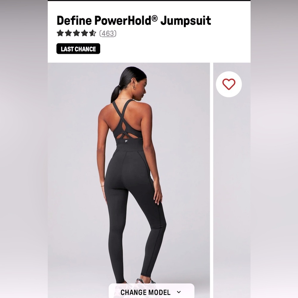 Fabletics Define Powerhold Jumpsuit XS Black